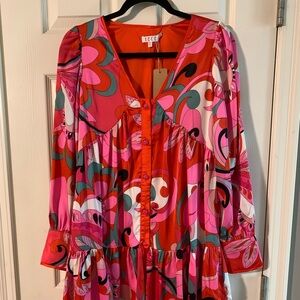 Colorful Long-Sleeve Dress